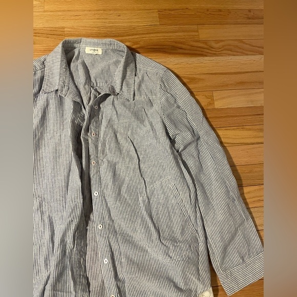 UMGEE Striped Blue and White Button Down Long Sleeve - Picture 6 of 7